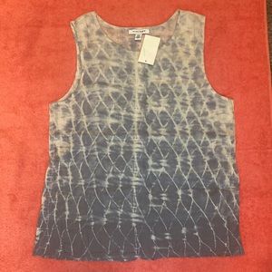 NWT Pure Navy Size XS - Navy/Gray Tie Dye Linen Tank Top